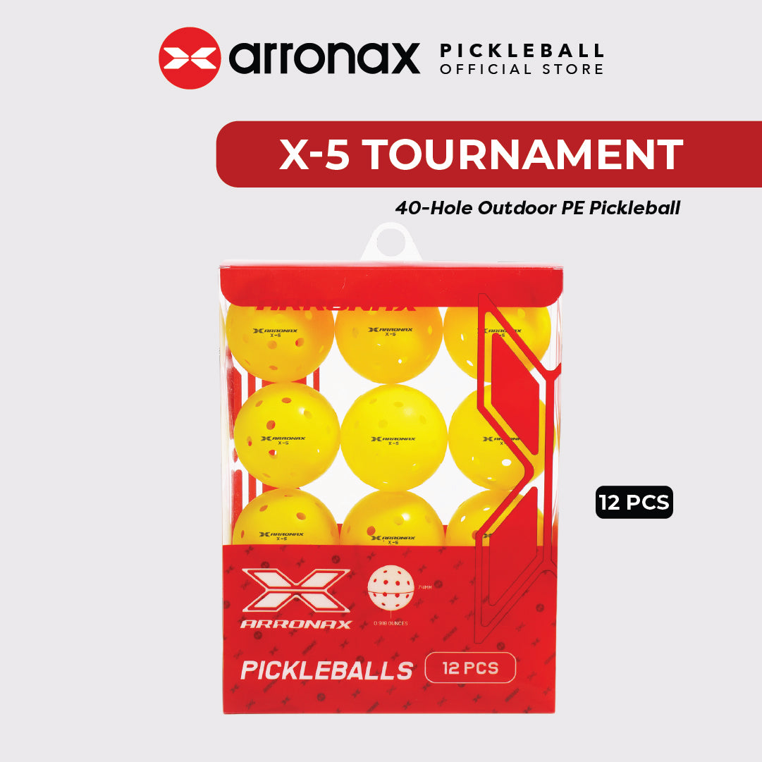 X-5 Elite Pro 40-Hole PE Tournament-Grade Pickleball 6-Pcs