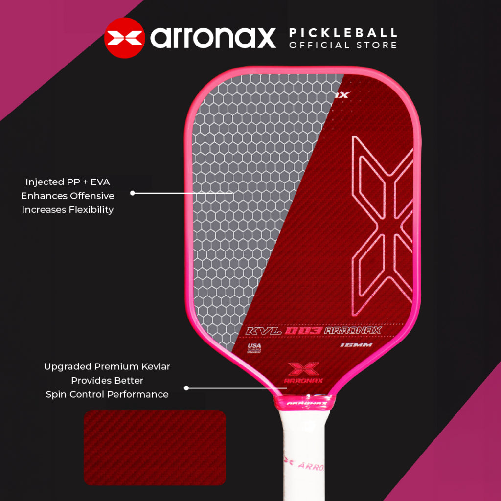 ARRONAX KVL003 Upgraded Premium Kevlar Pickleball Paddle (16mm)